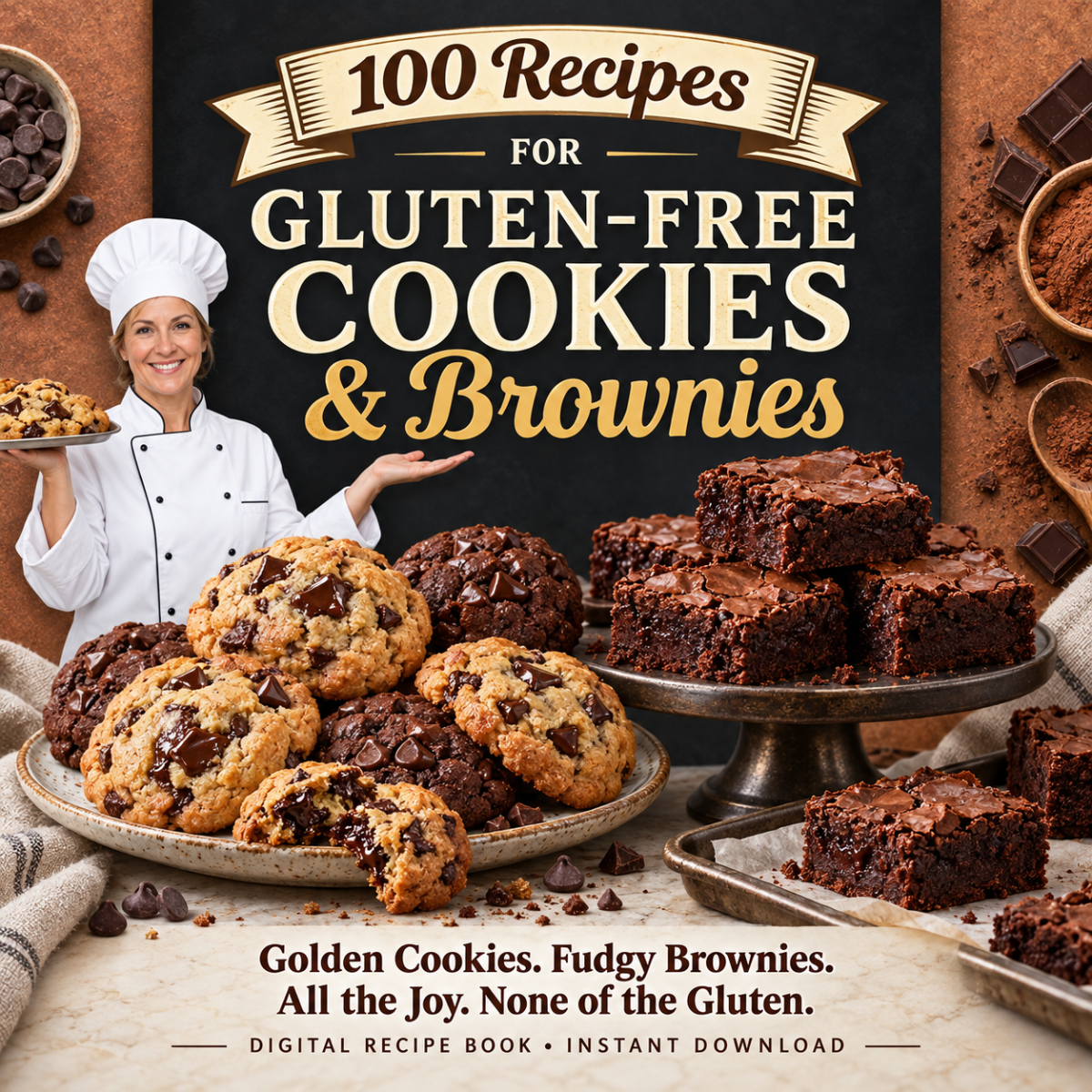 100 Gluten-Free Cookies & Brownies Recipes - Digital Cookbook