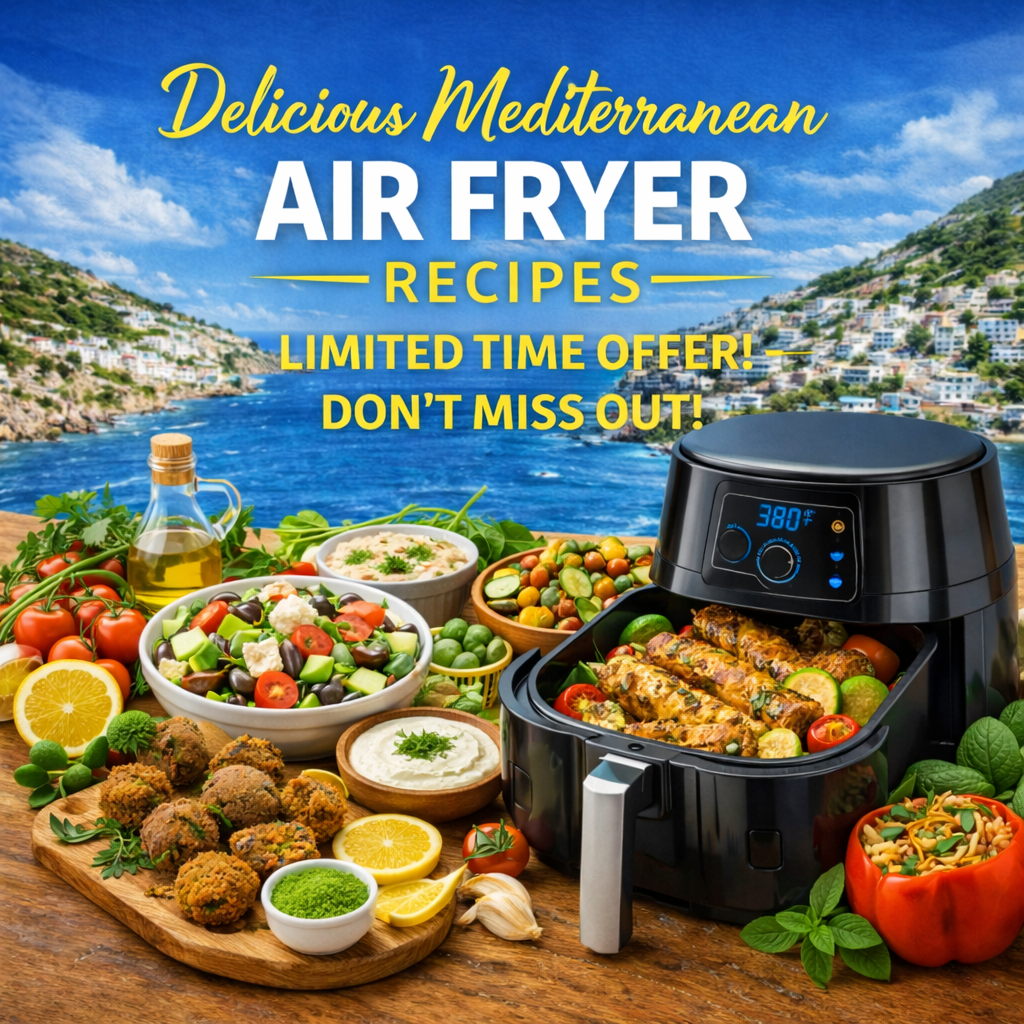 Mediterranean Air Fryer Digital Cookbook - 200+ Healthy Recipes Ready in 15 Minutes